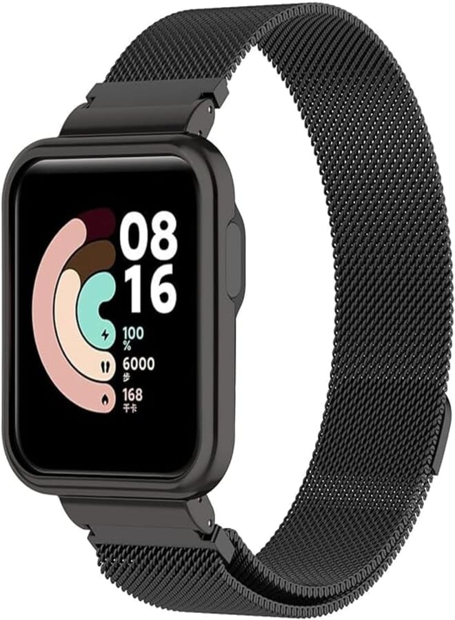 Next store 2 in 1 Watch Band Stainless Steel Strap with Metal Cover Compatible with Xiaomi Mi Watch Lite/Redmi Watch