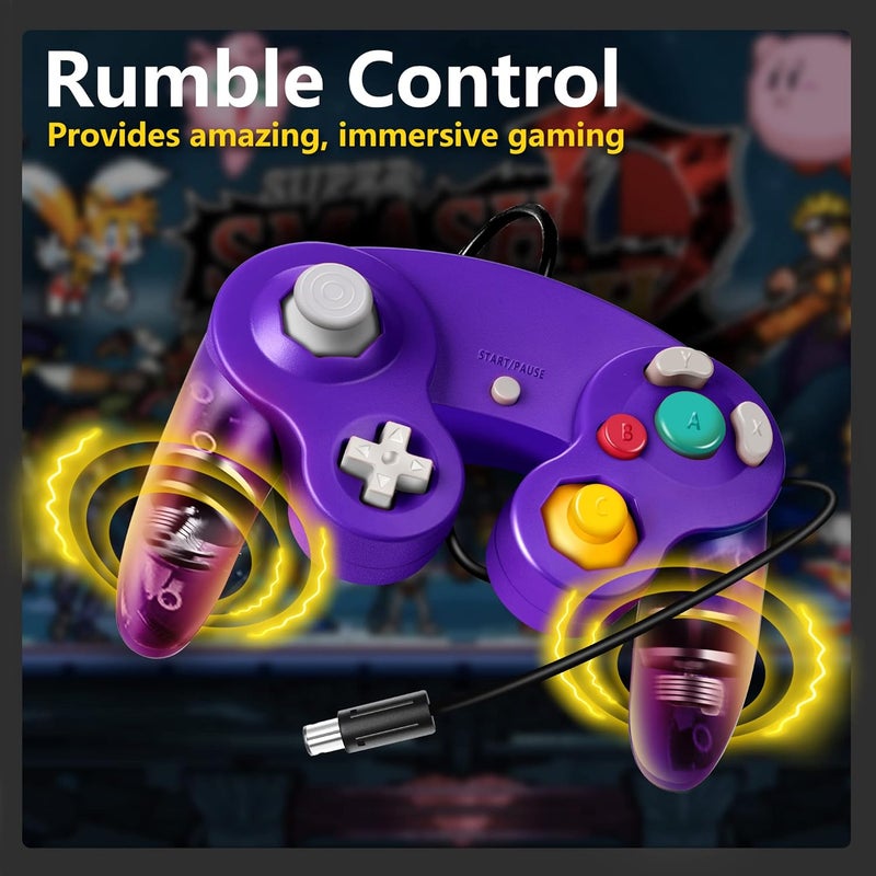 FIOTOK Gamecube Controller, Classic Wired Controller for Wii Nintendo Gamecube (Purple) - Image 2