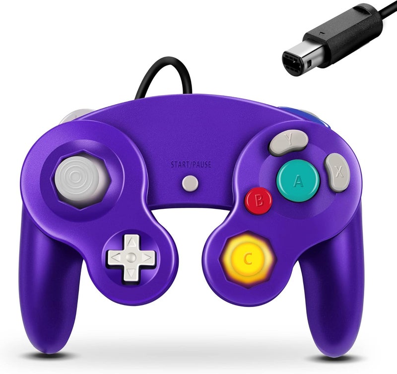 FIOTOK Gamecube Controller, Classic Wired Controller for Wii Nintendo Gamecube (Purple) - Image 1