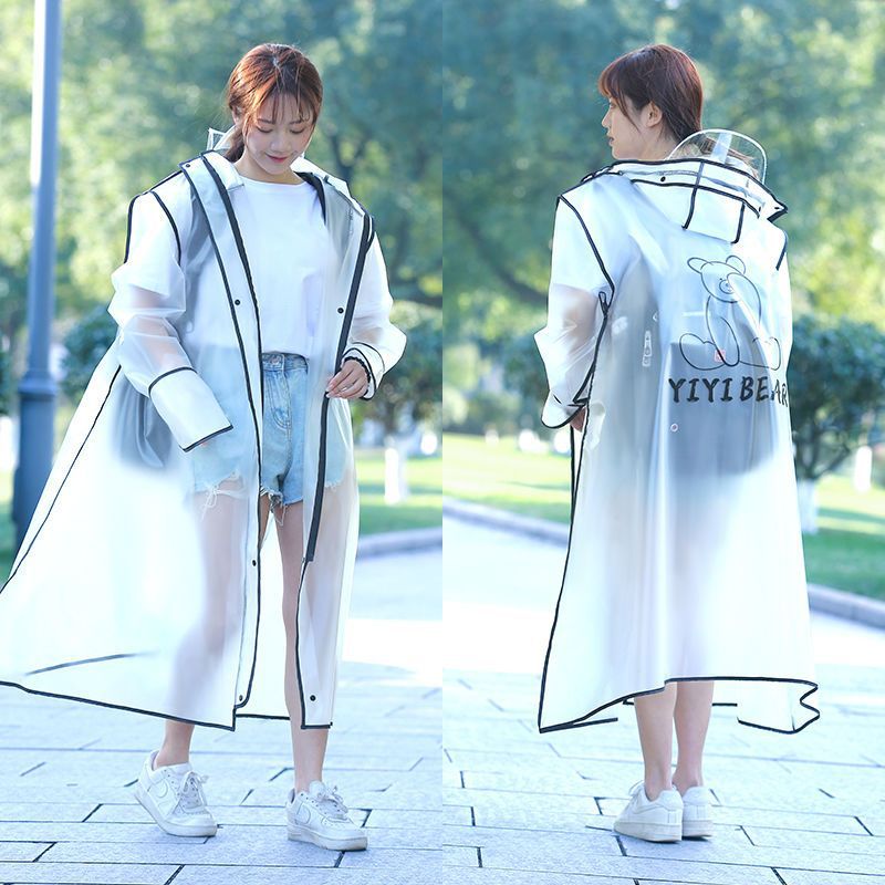 Generic New Battery Car Single Riding Mens and Womens One-piece Raincoat Widened and Lengthened Full-body Anti-rainstorm Poncho 5208 White * double Brim + riding hiking + gloves 
