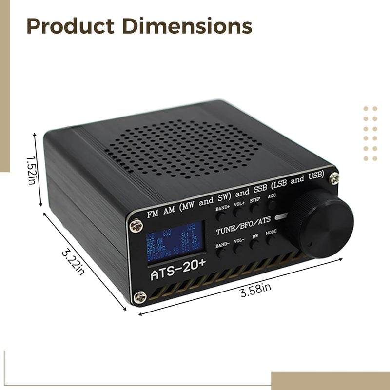 Portable Ats-20 Plus Stereo Receiver, Am Fm Shortwave Radio With Usb, Type-C Charging, Bnc Antenna, For Travel Outdoor And Quality Audio Use - Image 4