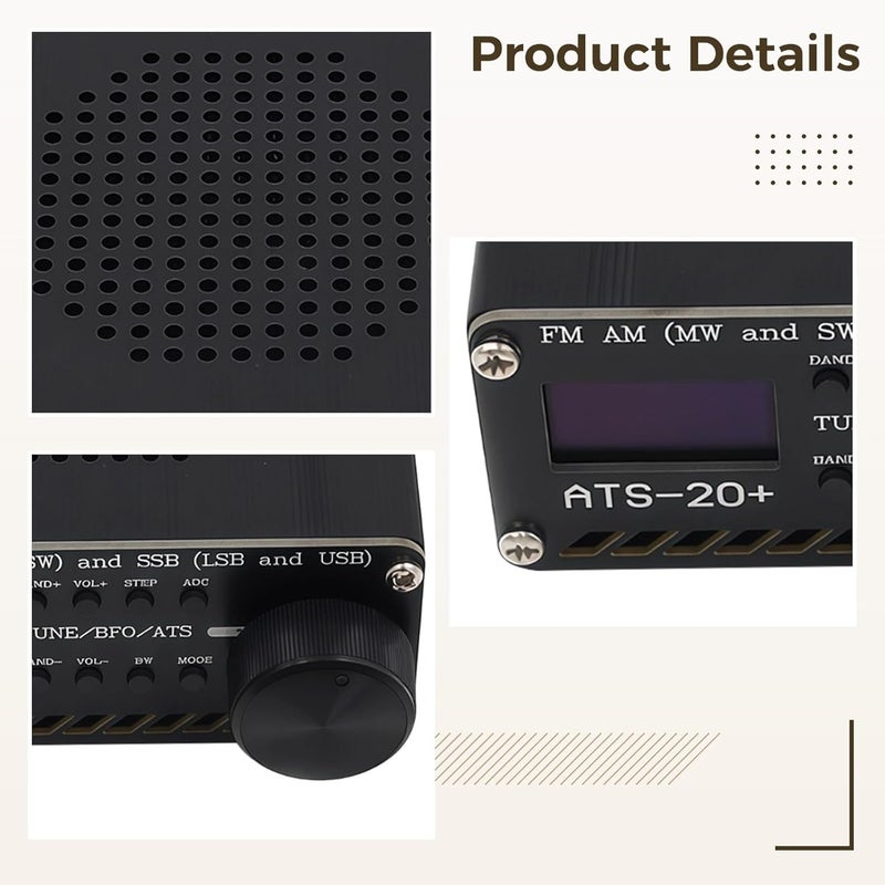Portable Ats-20 Plus Stereo Receiver, Am Fm Shortwave Radio With Usb, Type-C Charging, Bnc Antenna, For Travel Outdoor And Quality Audio Use - Image 2