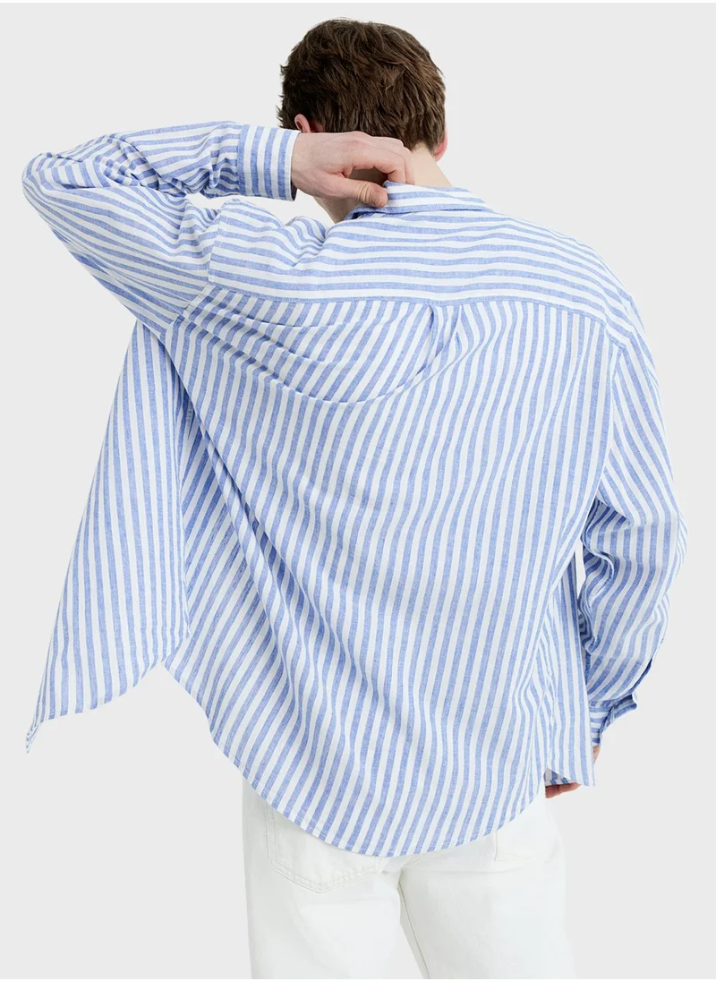 H&M Striped Loose Fit Shirt