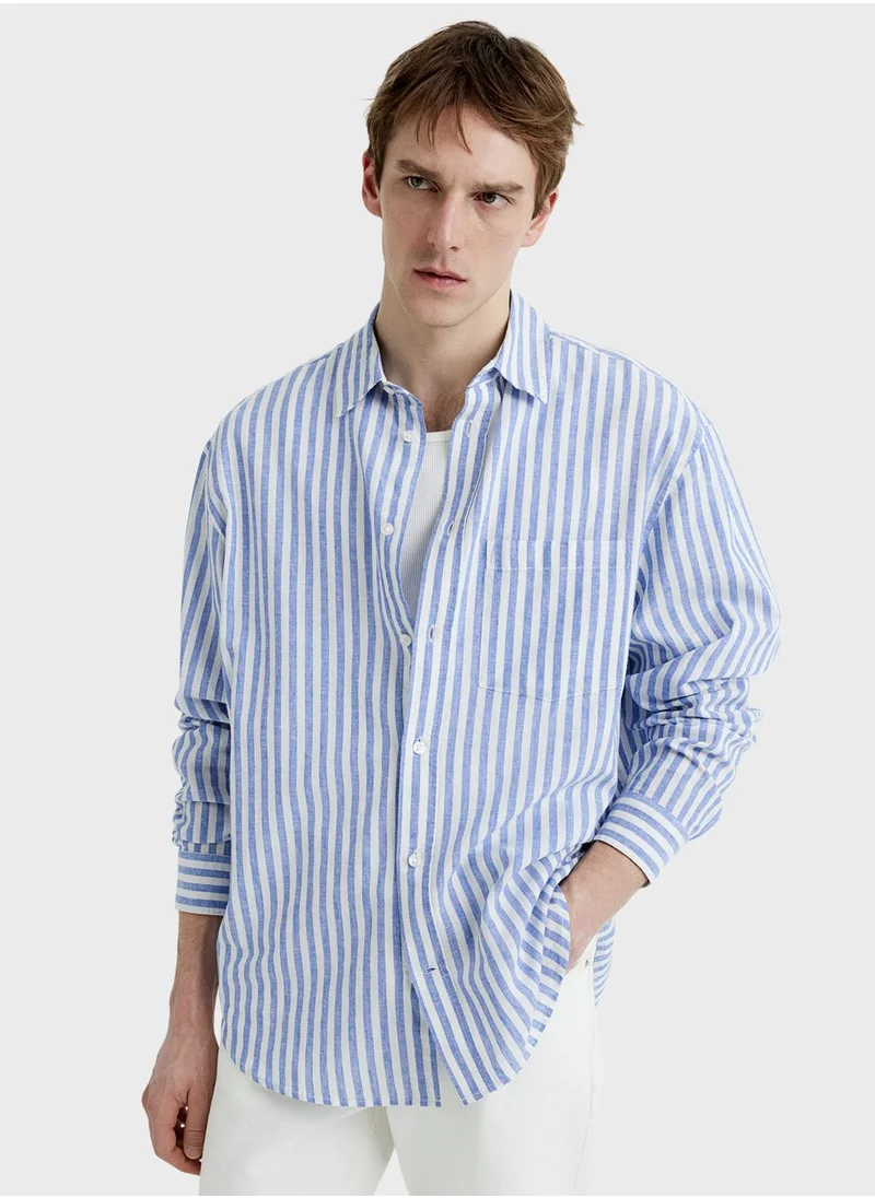 H&M Striped Loose Fit Shirt