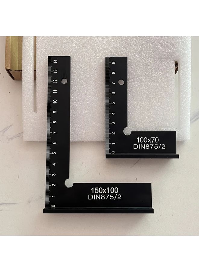 Aluminum Alloy Square Angle Rule 150 100 with Scale Precision Angle Measuring Tool Flat Edge Angle Cutter Right Angle Square Durable Construction Ergonomic Handle - Image 2