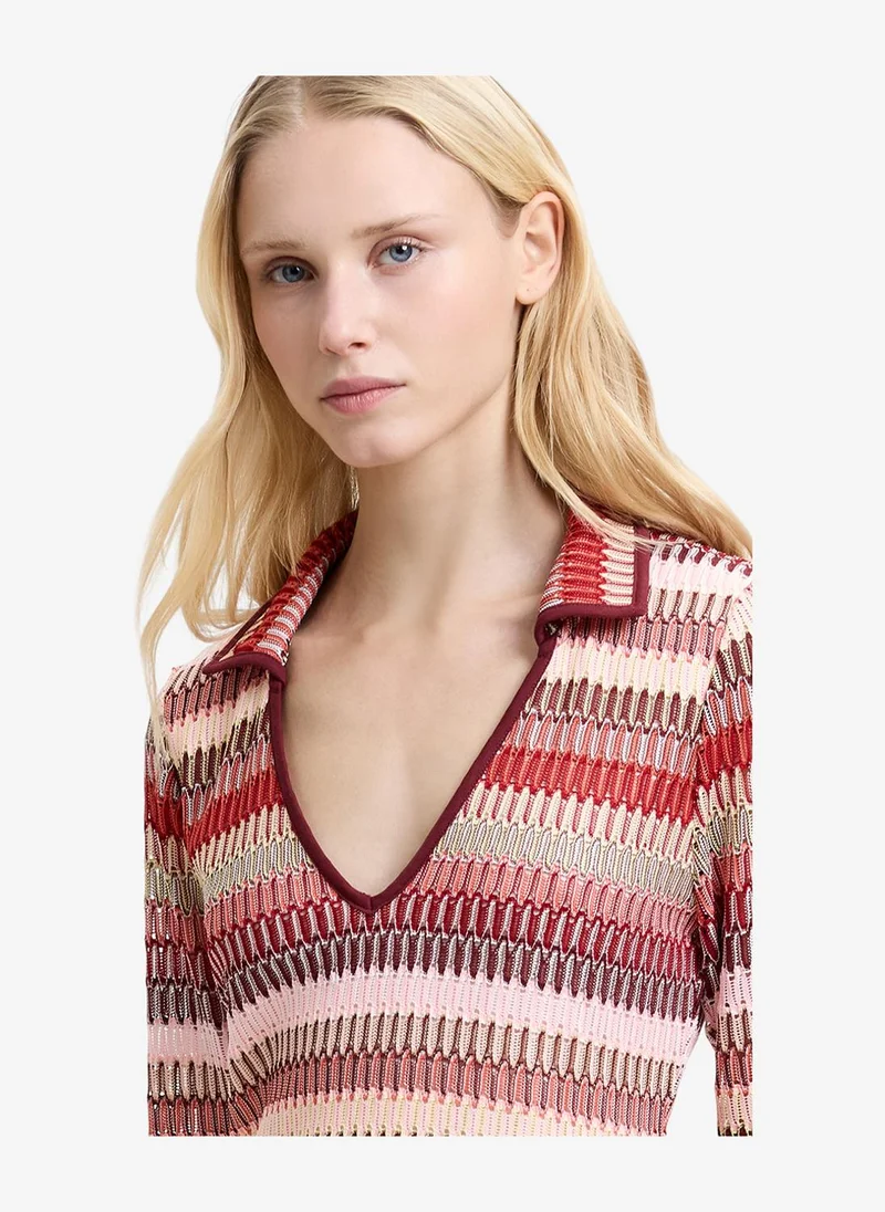 French Connection  Women's Brick Red Multi Charleen Crochet Mini Dress for Women | Best Price UAE