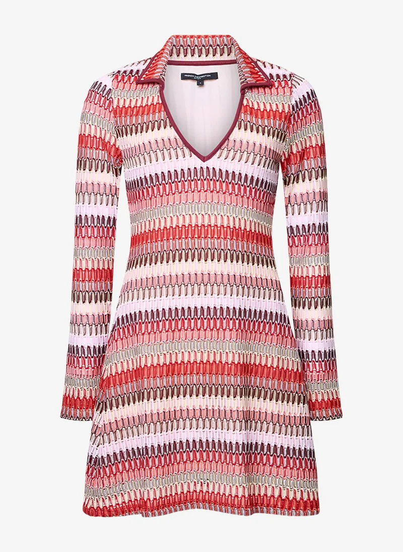 French Connection  Women's Brick Red Multi Charleen Crochet Mini Dress for Women | Best Price UAE