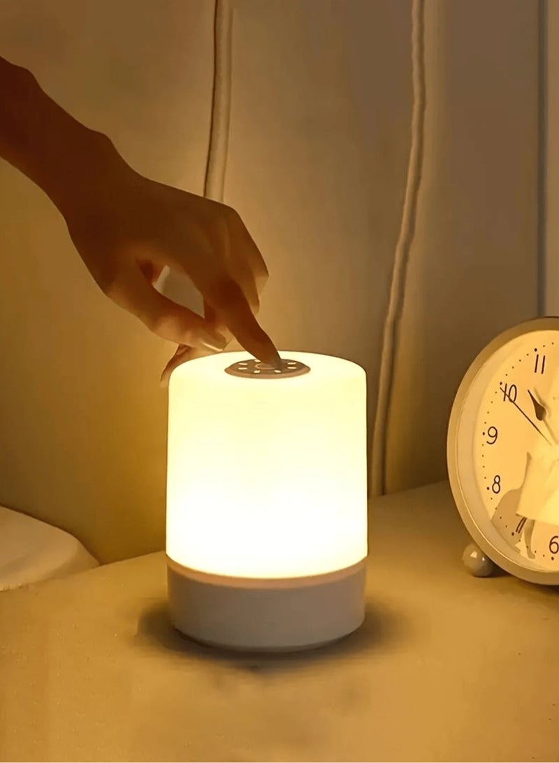 VIO Small Portable LED Table Desk Lamp Bedside Night Light with Touch Sensor 3 Color Dimmable Rechargeable Cordless One Touch Decorative Perfect for Home Baby Nursery Kids Room Bedroom Night Feeding Camping Restaurant Bar - Image 1