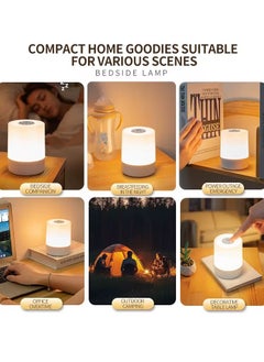 VIO Small Portable LED Table Desk Lamp Bedside Night Light with Touch Sensor 3 Color Dimmable Rechargeable Cordless One Touch Decorative Perfect for Home Baby Nursery Kids Room Bedroom Night Feeding Camping Restaurant Bar  - Image 3