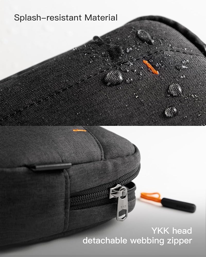 KASTWAVE Water-Resistant Electronics Organizer Bag, Portable Travel Tech Accessories Organizer Case for Cables, Chargers, Power Banks, USB Drives, Mouse, Headphones (Black) - Image 5