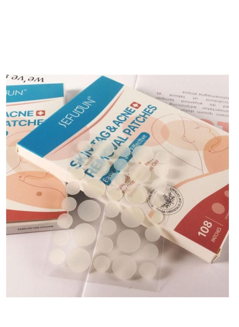 Sefudun 108 Pieces Skin Tag Remover Patches Acne Tag Mole Remover Patch Natural Safe Effective Skin Tag Removal Patches to Remove Acne Dark Spot Wart for Face and Body  - Image 4