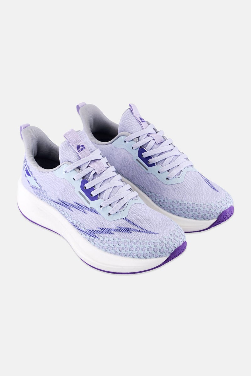 RBX Women Mesh Lace Up Running Shoes, Light Purple  - Image 1