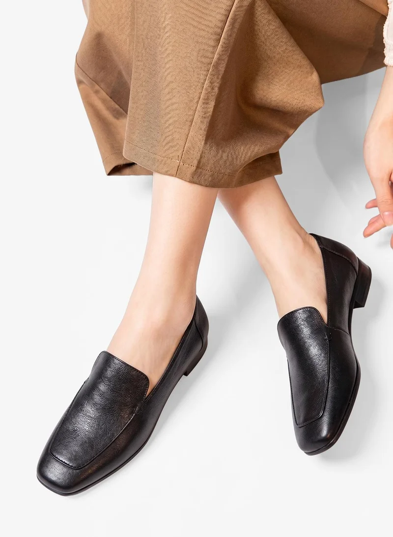 CALVIN KLEIN  Leather Square Toe Loafers for Women | Best Price UAE