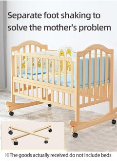Soft Touch Multifunctional Baby Crib Infant Bassinet Portable Wooden Baby Cot with Wheels and Mosquito Net  - Image 4