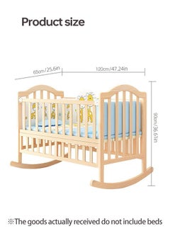 Soft Touch Multifunctional Baby Crib Infant Bassinet Portable Wooden Baby Cot with Wheels and Mosquito Net  - Image 3