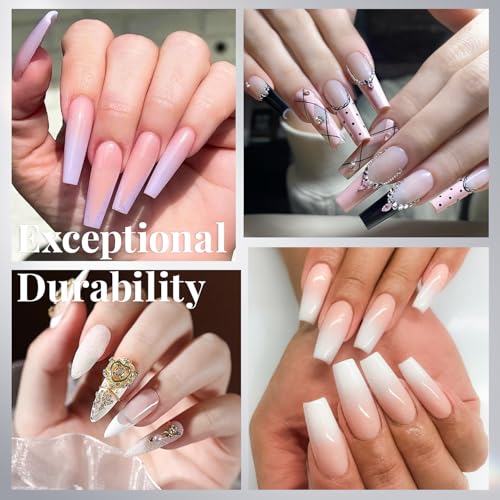 krofaue 3 Styles False Nail Tips Kit,340PCS Clear Coffin French Stiletto Nail Tips Half Cover Acrylic Artificial Press on Nails for Nail Extension Soft Gel Tips Art DIY - Image 2