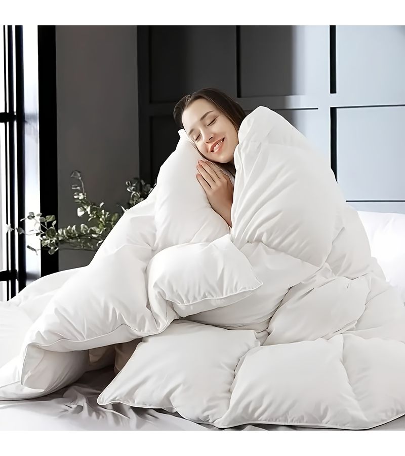 Milky All Season Luxury Quilted Comforter Soft Breathable Lightweight Bedding Machine Washable - Image 5