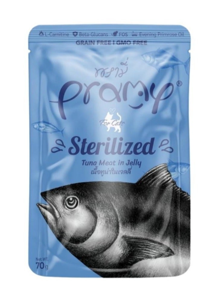 Pramy Cat Wet Food With Tuna In Jelly Flavor For Sterilized Cats - 12x70g - Specially Formulated for Sterilized Cats – Supports Weight & Urinary Health - Image 2