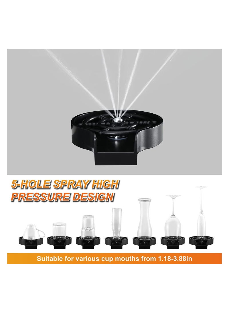 SYOSI Glass Rinser,Kitchen Aink Faucet Bottle Washer,Faucet Glass Washer Cleaner Accessories,Quick Rinser for Baby Bottle,Bar Glass Rinser,Kitchen Sink Automatic Flushing Device - Image 5