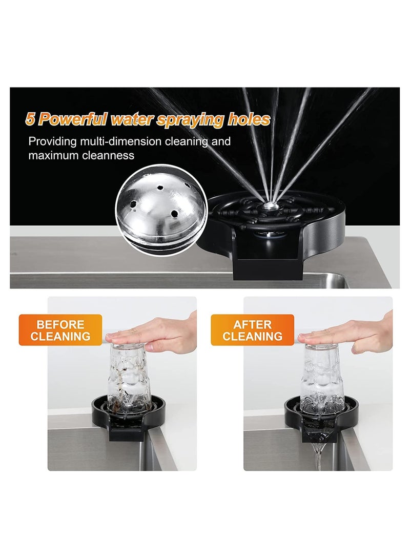 SYOSI Glass Rinser,Kitchen Aink Faucet Bottle Washer,Faucet Glass Washer Cleaner Accessories,Quick Rinser for Baby Bottle,Bar Glass Rinser,Kitchen Sink Automatic Flushing Device - Image 2