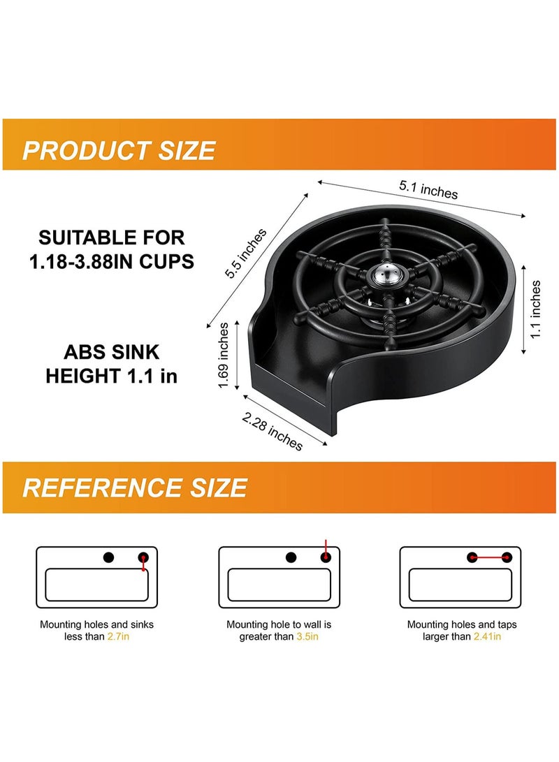 SYOSI Glass Rinser,Kitchen Aink Faucet Bottle Washer,Faucet Glass Washer Cleaner Accessories,Quick Rinser for Baby Bottle,Bar Glass Rinser,Kitchen Sink Automatic Flushing Device - Image 4