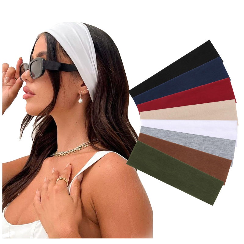 DRESHOW 8 Pack Sports Headbands for Women Non-Slip Stretchy Fashion HairBand Curly Hair Headband Soft Hair Accessories for Daily Wear Workout Yoga Running - Image 1