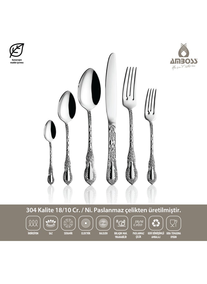 AMBOSS طقم أدوات مائدة من الفولاذ المقاوم للصدأ مكون من 72 قطعة - في صندوق  - Image 2