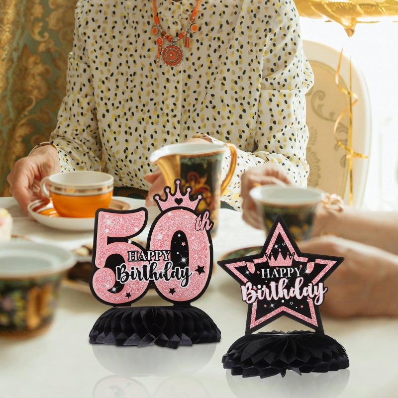 9pcs Birthday Decorations Table Paper Honeycomb Centerpiece Birthday Table Ornament - Image 3