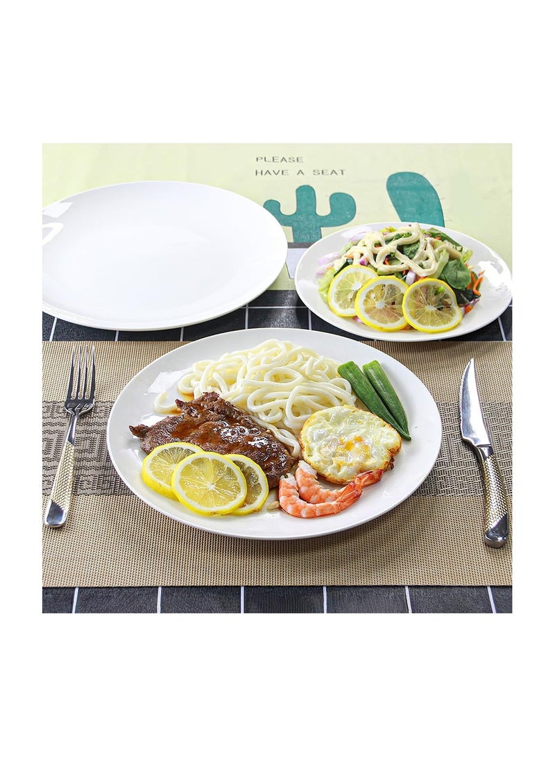 Dinner Plates Set Of 6 26cm  Kitchen Dish Set Contemporary Round Porcelain Tableware - Image 3