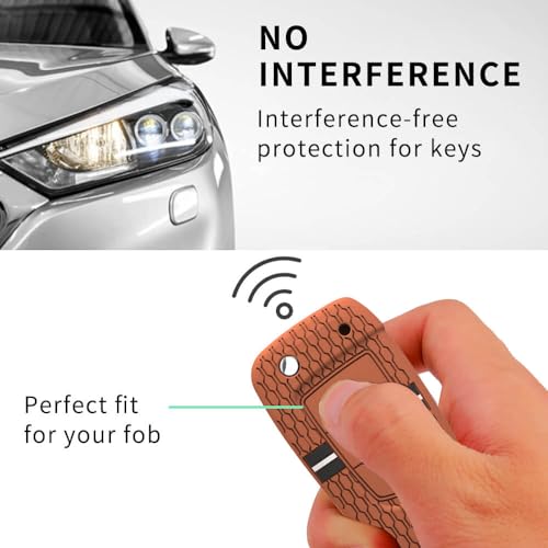 Keyzone® Striped Silicone Key Cover Compatible for Hyundai Venue, i20, Kona, Verna 2018 Onwards 3 Button Flip Key (Brown) - Image 3