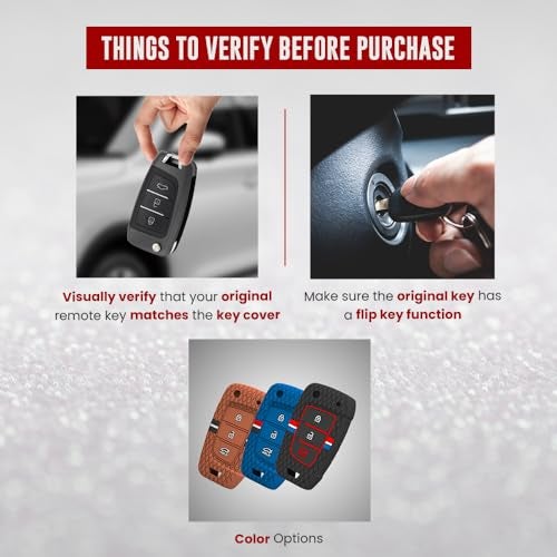 Keyzone® Striped Silicone Key Cover Compatible for Hyundai Venue, i20, Kona, Verna 2018 Onwards 3 Button Flip Key (Brown) - Image 5