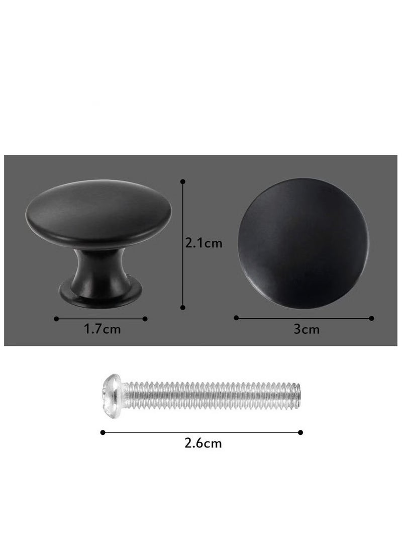 Generic 14 PCS Vintage Antique Black Knobs Handle Pulls, 30mm Brass Round Knobs for Cabinet Drawer Kitchen, Bathroom, Cupboard, Home Office Furniture (Black)  - Image 2