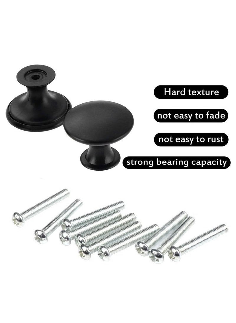 Generic 14 PCS Vintage Antique Black Knobs Handle Pulls, 30mm Brass Round Knobs for Cabinet Drawer Kitchen, Bathroom, Cupboard, Home Office Furniture (Black)  - Image 4
