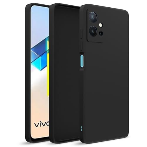 Pikkme Back Cover for Vivo T1 5G/Vivo Y75 5G/IQOO Z6 5G | Slim Soft Matte Silicone Cover with Camera Protection & Shockproof Bumper Case (Black) - Image 1