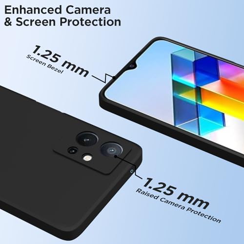 Pikkme Back Cover for Vivo T1 5G/Vivo Y75 5G/IQOO Z6 5G | Slim Soft Matte Silicone Cover with Camera Protection & Shockproof Bumper Case (Black) - Image 2