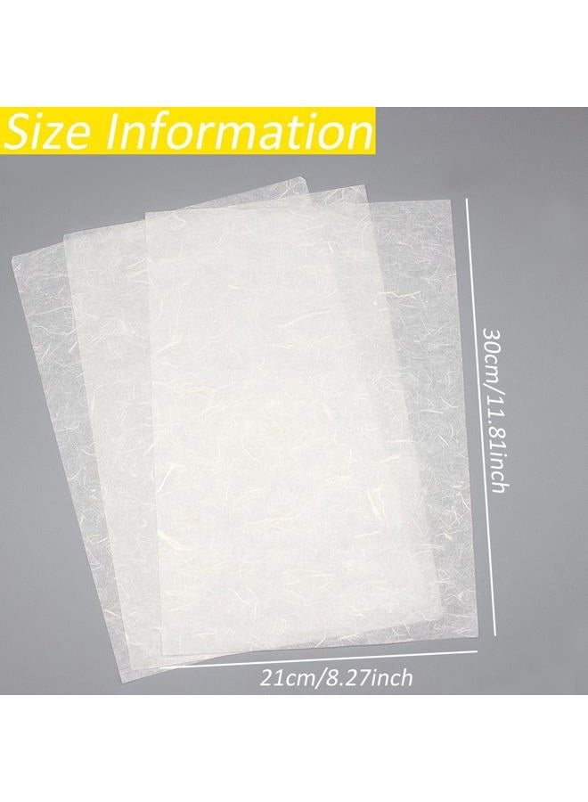 Benvo 50 Sheets A4 Natural Mulberry Paper Visible Plant Fibers Rice Paper Printable Decoupage Tissue Paper Sheets for Writing, Painting, Card Making, DIY Crafts(8.3x11.7in, Semi Transparent Off White) - Image 2