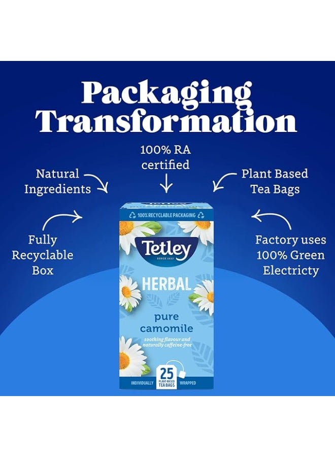 Tetley Pure Camomile Herbal Drink 25 bags - Image 4