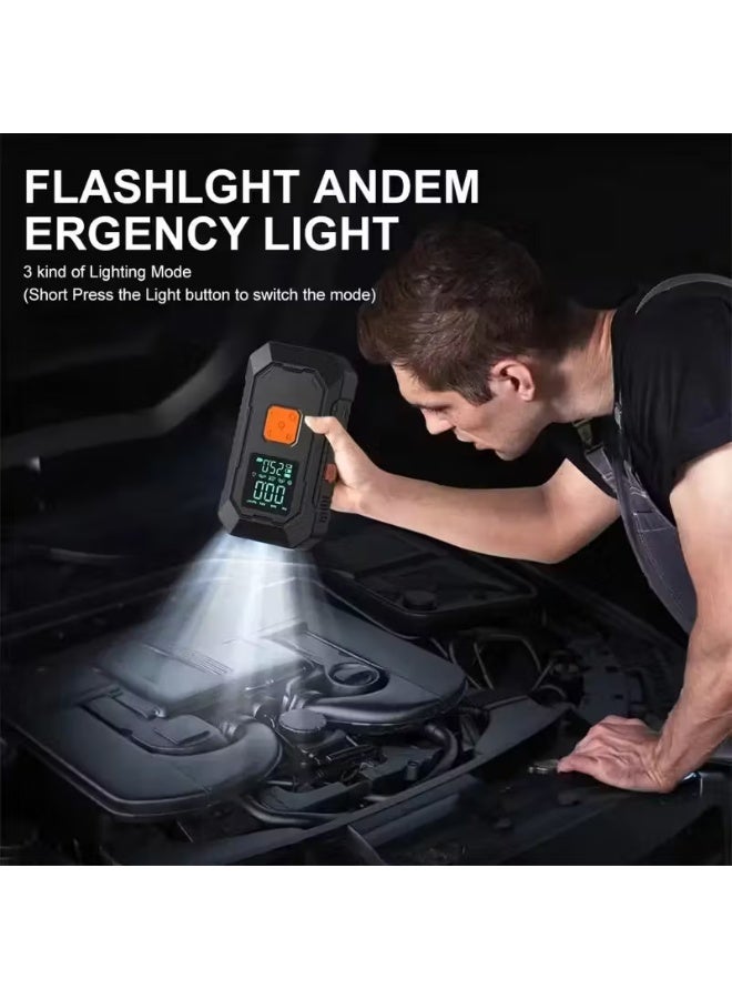 4-in-1 Car Jump Starter with Air Compressor, 1000A Peak 150PSI Portable Battery Booster, 6000mAh Power Bank, Digital Display, Emergency Light – For 4.0L Gas & 2.5L Diesel Engines - Image 5