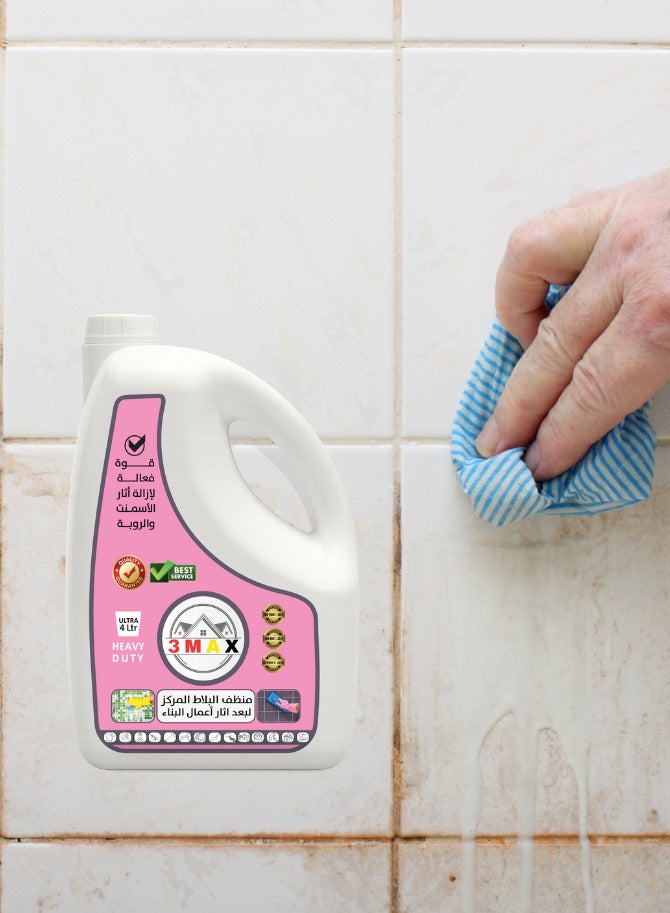  ثري ماكس منظف أرضيات للبورسلان والسيراميك – يزيل مخلفات البناء الصعبة مثل الجبس والترويبة والإسمنت والأوساخ المستعصية - Image 5