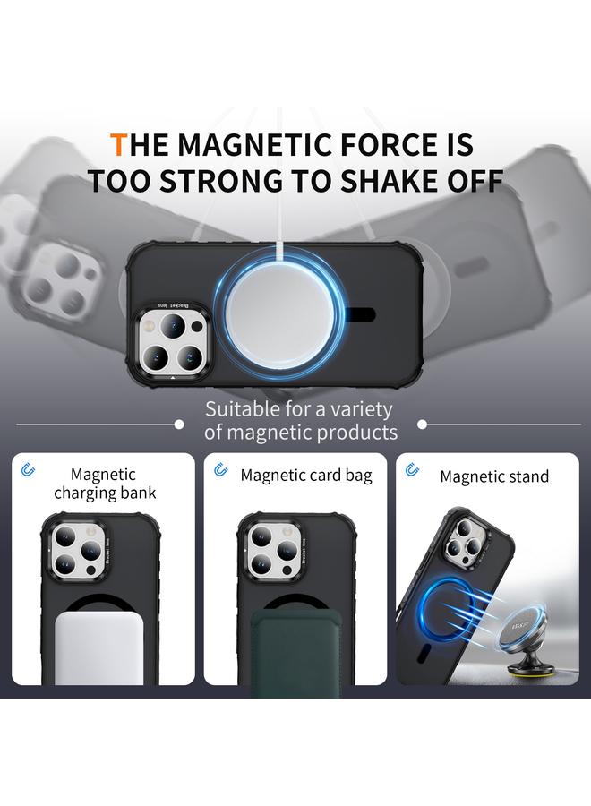 S-TOP Case For iPhone 16 Pro Max Rainbow Series Skin Feel MagSafe Lens Holder Phone Case - Image 3