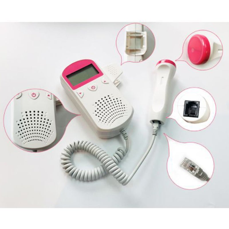 Ultrasound Doppler Fetal Heart Rate Monitor Potable Baby Heart Detector Fetus-voice Meter Prenatal Heart Beat Detector Probe  LCD Display - Image 4
