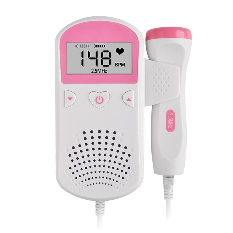Ultrasound Doppler Fetal Heart Rate Monitor Potable Baby Heart Detector Fetus-voice Meter Prenatal Heart Beat Detector Probe  LCD Display - Image 2