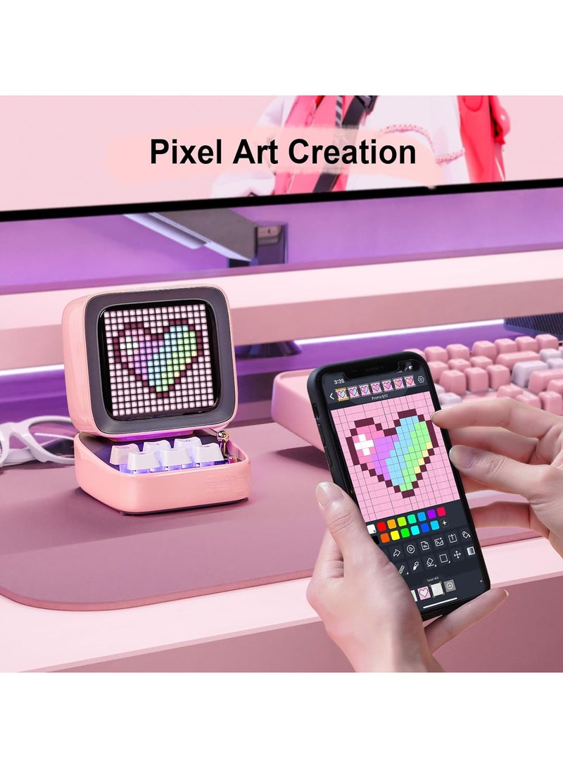 General Retro Pixel Art Gaming Bluetooth Speaker with 16X16 LED App-Controlled Front Screen  - Image 3