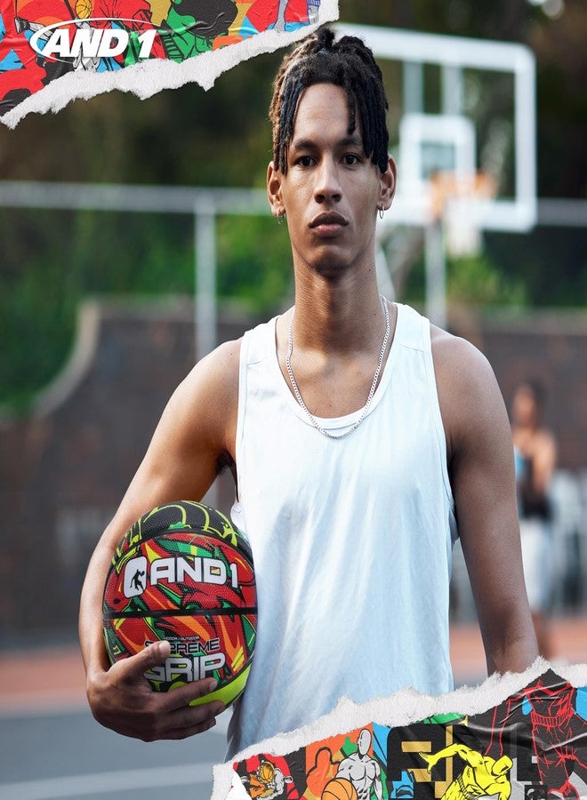 AND1 Supreme Grip Basketball: Official Regulation Size 7 (29.5 inches) Rubber Basketball - Deep Channel Construction Streetball, Made for Indoor Outdoor Basketball Games - Image 5