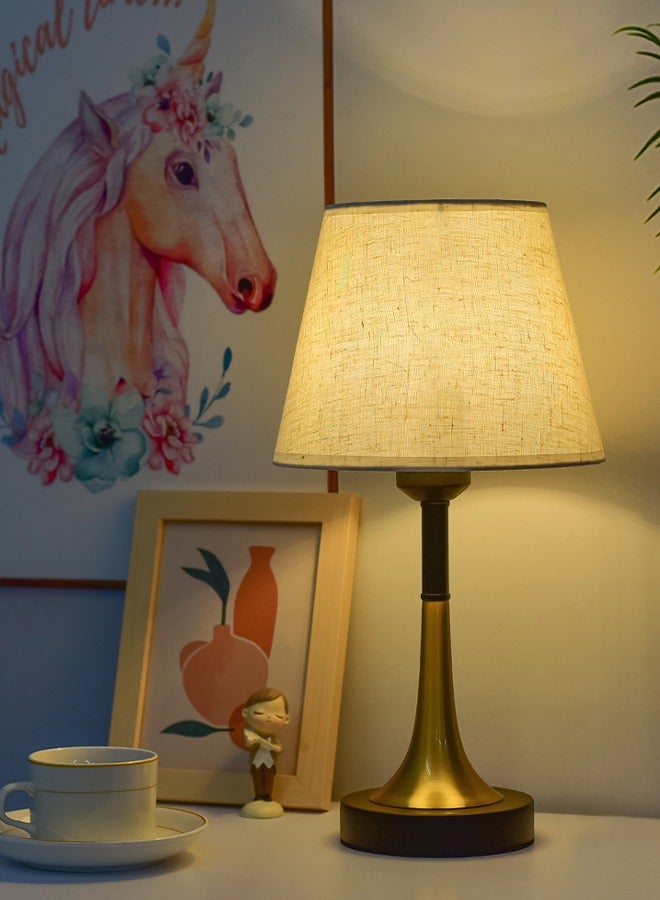 DUNISO مصباح طاولة جانبية، مصباح غرفة نوم قماشي مع USB، مصباح طاولة جانبية أوروبي عتيق، ثلاث ألوان وقابل للتعديل على عدة مستويات، مناسب لغرفة المعيشة، الدراسة، غرفة النوم والمكتب - Image 4