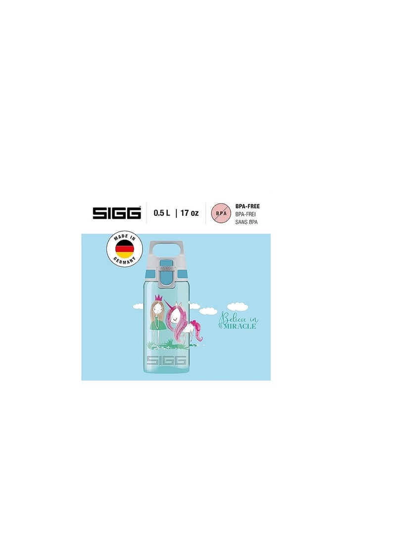 Sigg Viva One Believe In Miracles Children'S Drinking Bottle (0.5 L), Pollutant-Free Children'S Bottle With Leak-Proof Lid, Kids' Water Bottle With One-Handed Use - Image 1