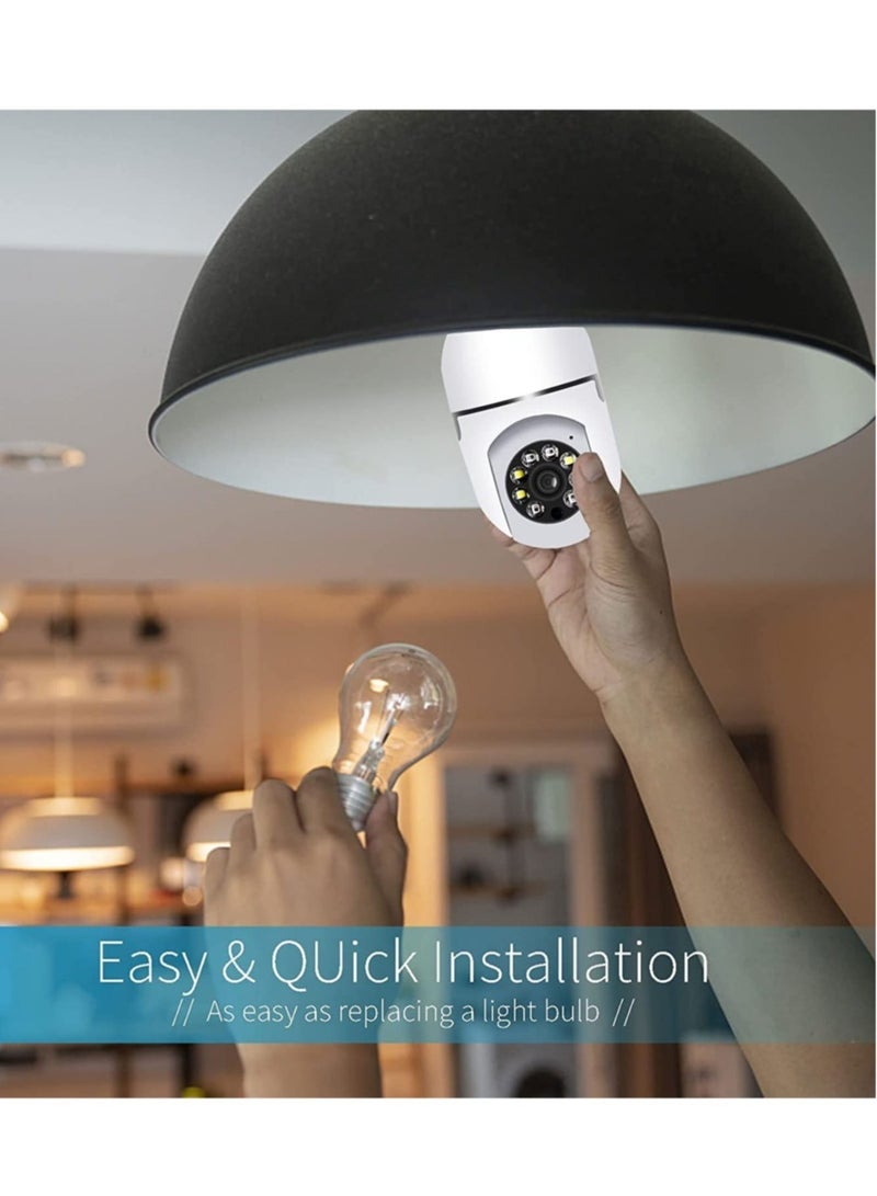 Generic 1080P Wireless Wifi Pan Tilt Light Bulb Security Camera 360 Degrees 3.0MP Cam Home Surveillance CCTV IP Camera With Night Vision Two Way Audio Smart Motion Detection - Image 5