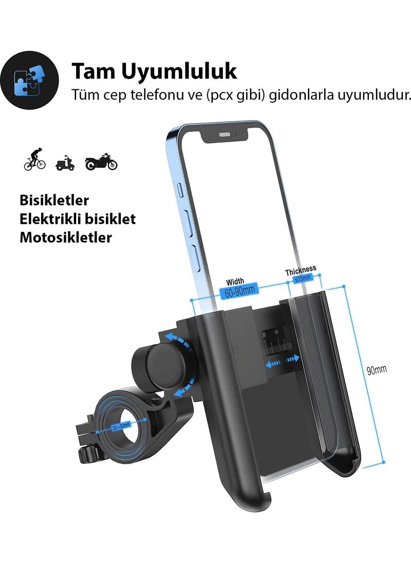 Apera - An-65 Motor and Bicycle Automatic Phone Holder Extra Thick Dual Camera Use Between 4 - 6.5 Inches - Image 1