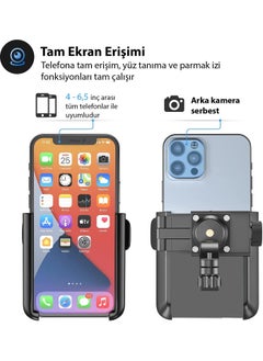Apera An-65 Motor and Bicycle Automatic Phone Holder Extra Thick Dual Camera Use Between 4 - 6.5 Inches  - Image 4