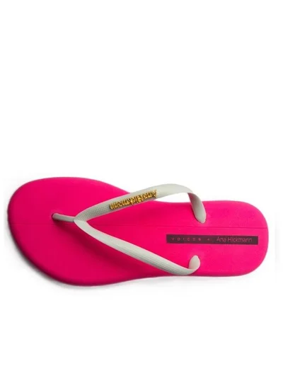 Voices Boat Women'S Flip Flops With Matching Brand Design Strap - Pink/White